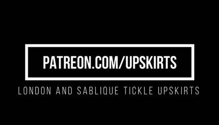 London and Sablique Tickle Battle Upskirts