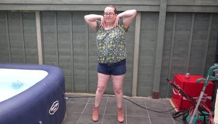 Stripping in Short Shorts