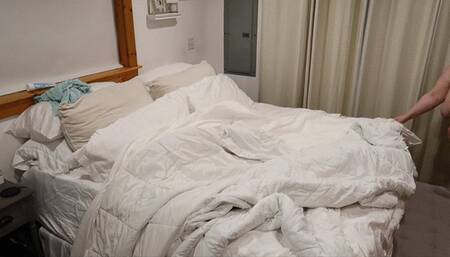 Out of breath while making the bed!