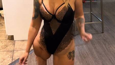 Amputee in lingerie and stockings