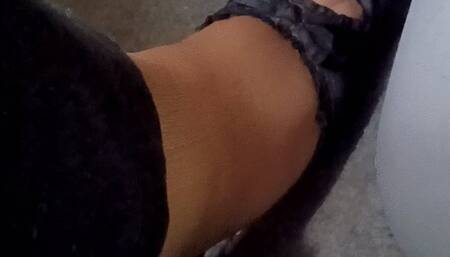 Black Suede Open Toe Pumps