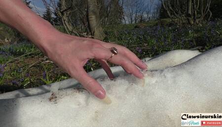scratching the snow that I found in the mountains on the weekend
