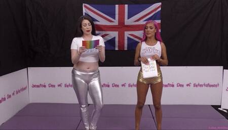 Bra and Panties Match (Strip-Wrestling Match) w, Loser gets strapped in a nappy (diaper)!! ~ Jezebel Jones vs Trixie Blue | (May 2022)