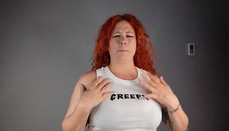 Girlfriends Growth turns her into Horny Giantess! Redhead rapid growth destroys Shirt, Pants, Socks and Panties! MP4 1080