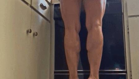 Sexy Nighty Barefeet Putting Dishes Away
