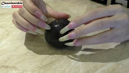 Nails piercing and destroying plum