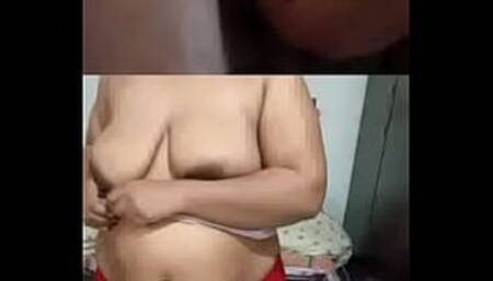 Naughtybigee Aunty skype show on multiple cams undressing getting naked for guys BIG ASS -mobile guy view P3