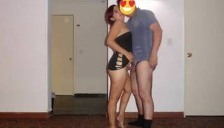 Olga Lidia mamando la verga de su amigo con mucho deseo