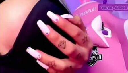 ASMR youtuber touching her breasts and spitting on herself - YeyaASMR