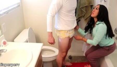 Billy gets diapered for wetting himself abdl
