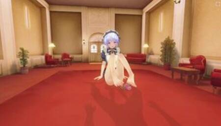 3D HENTAI Maid fingering your cock with her feet until you cum