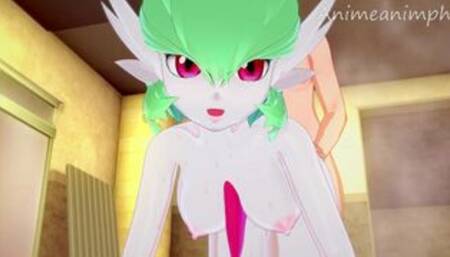 Pokemon Trainer Gives Exp to his Gardevoir to Raise Her Level to 100 - Anime Hentai 3d