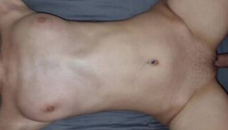 Cumming on petite tinder teen's tits