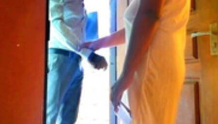 House wife fuck hard for electricity bill man - pay bill