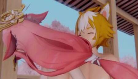 Yae Miko x Gorou Genshin Impact 3D HENTAI Shortver Part 3/5