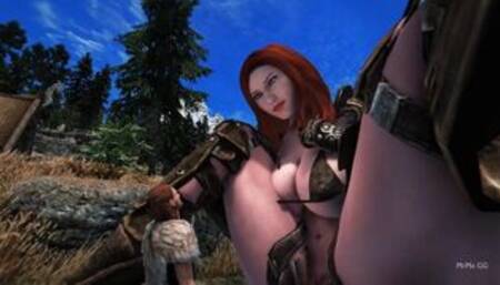Redhead grows into a giantess for you - Skyrim-GTS