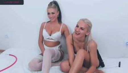 two hot blonde models stripdance