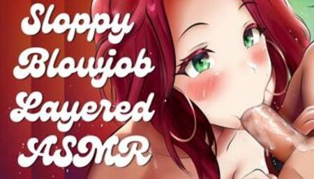 Layered Erotic ASMR Blowjob, Deepthroat and Dirty Talk by a Submissive Slut