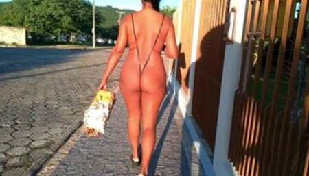 MICRO SLINGSHOT BIKINI WALKING AROUND