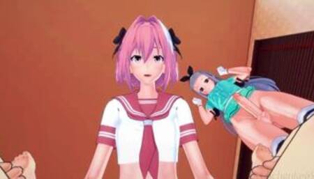 Femboys - Astolfo & Hideri cocks pleasure | Male Taker POV