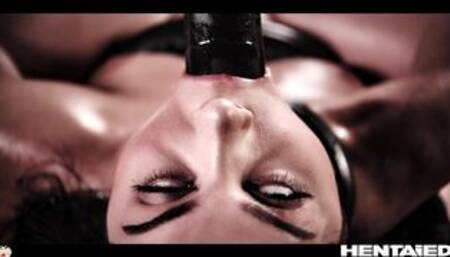 Real Life Hentai - Mouth Fuck compilation - Huge fat alien cocks deep inside throat