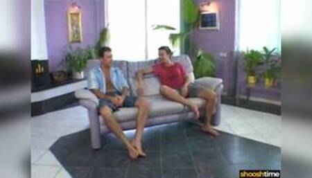 Blonde babe threesome  MMF