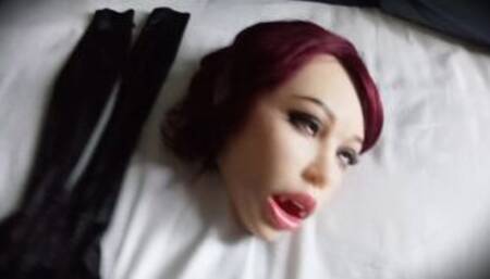 Empty Poppy 1! Your girlfriend's rubber vampire girl face mask... for you to wear?! Do you dare?