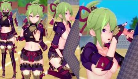 【エロゲーコイカツ！】原神 久岐忍(くきしのぶ)3DCG巨乳アニメ動画[Hentai Game Koikatsu! Genshin Kuki Shinobu(Anime 3DCG Video)]
