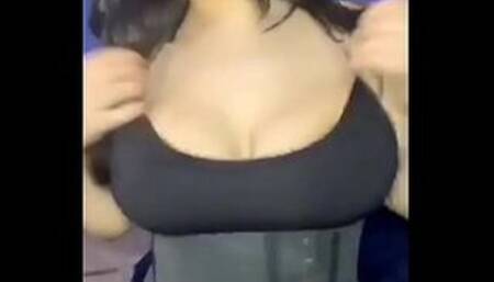 Sexy babe Ruby Rose on periscope massages her huge tits