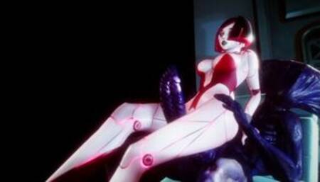 Juicy little robot teases then her juicy thighs get fucked by a Monster Giant alien cock Subvers