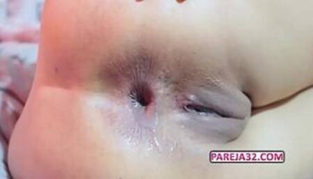 My step cousin sucks my dick, then rides me with her beautiful ass and I give her an anal creampie - Maky Aline