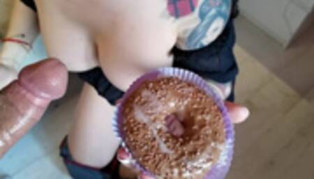 Hot morning sex and best breakfast foodporn -chocolate with cum by WetKelly