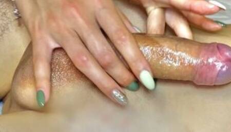 I can't fuck my stepbrother so I'm masturbate him with oil ASMR