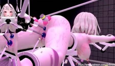 Hololive Sakamata Chloe - Bound Oiled and Fucked by Machines Fucking Machine Bondage BDSM Oil