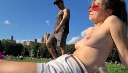 Strangers kept staring at my tits — "Topless in Busy Park" Teaser
