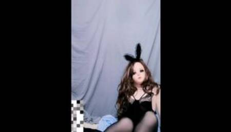 Kasnicole 004V Kigurumi Bunny Girl pantyhose pussy vibrator masturbation