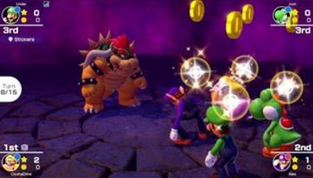 The boys play Mario Party