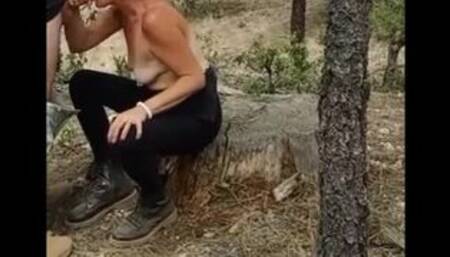 Stopped for a blowjob on our hike