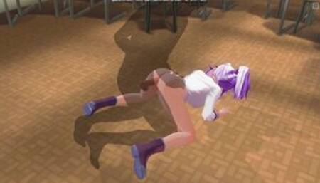 3D HENTAI Schoolgirl fucked in the ass on the floor in the classroom