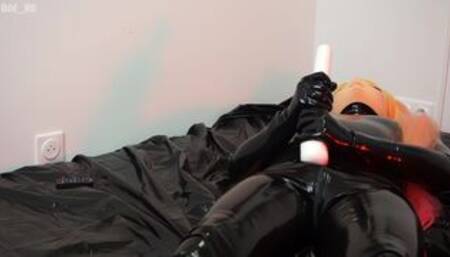 Latex Kigurumi Have Fun With Her Vibrator