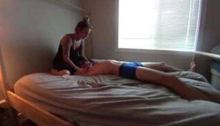 Milf Ties Her Desperately Ticklish Boyfriend to her Bed & Destroys Him! FULL HD