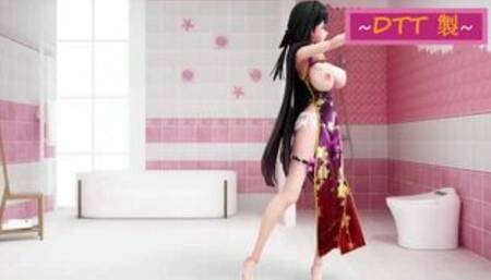 HONKAI IMPACT MEI RAIDEN HENTAI DANCE MMD UNDRESS 3D BIG BOOBS CHINESE DRESS SOFT BLACK HAIR COLOR E