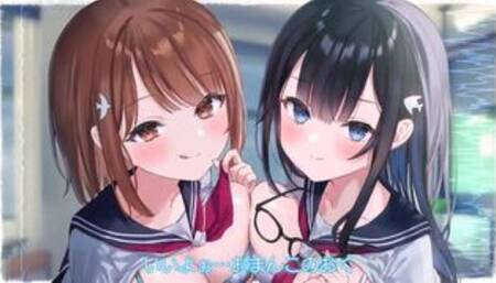 女子〇生ちゃん達が3Pハーレムで童貞を筆おろし★左右同時に耳舐めペロペロ