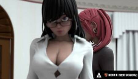 HENTAI SEX UNIVERSITY - Perfect Tits Futanari Babe CREAMPIES Hentai MILF Principal!