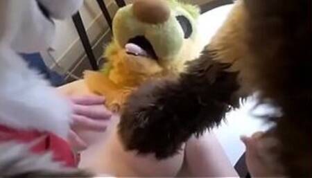 Slutty furry girl is ready to suck big dicks