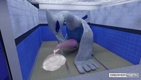 GIANT LEGENDARY LUGIA FILLS MASSIVE CONDOM [EXCESSIVE CUM] [POKEMON]