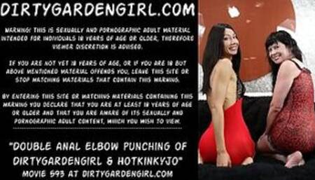 Double anal elbow fisting and punching of Dirtygardengirl & Hotkinkyjo