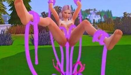 PINK HAIRED GIRL BEING FUCKED BY TENTACLES/YHE SIMS 4/HENTAI/3D