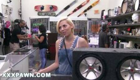 Stevie Sixx Sells Her BF's Bass Amp For Cash, And Her Ass, Too