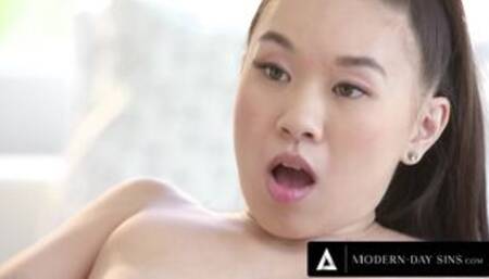 MODERN-DAY SINS - Voyeur Dad Watches His Teen Nanny Kimmy Kimm Masturbate Through Hidden Camera!